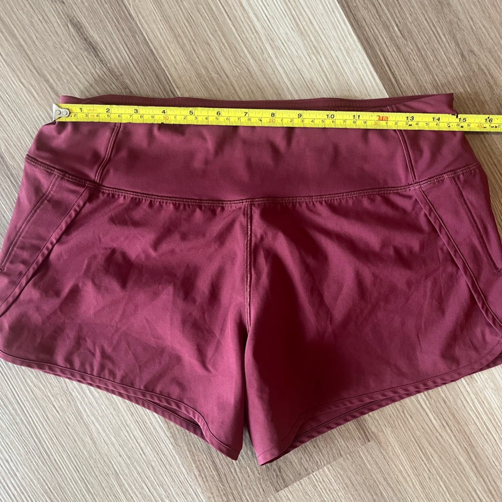 CRZ Yoga Running Shorts Womens Burgundy High Waisted Lined Athletic Shorts - Picture 6 of 7